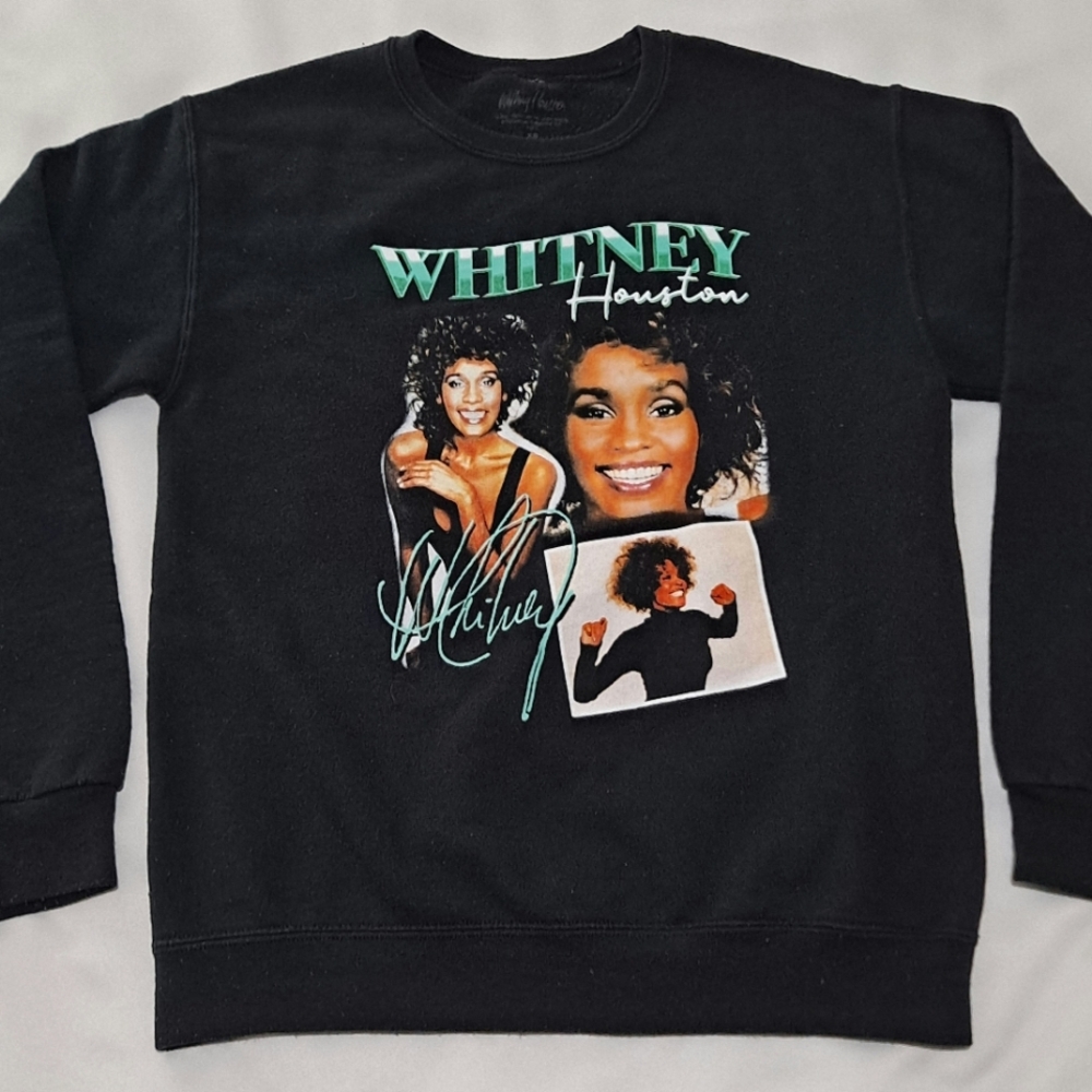 Vintage Whitney Houston Black Pullover Sweater XS